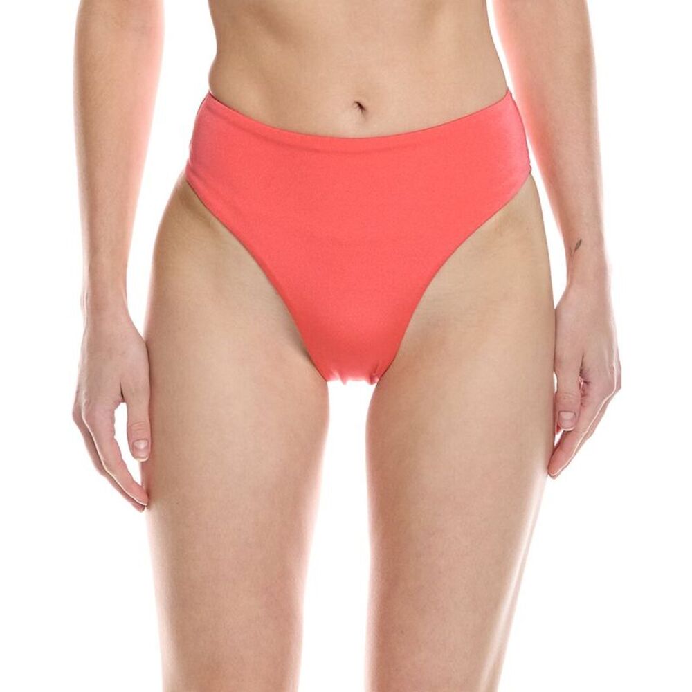 Monte And Lou Womens  High-Waist High-Leg Bikini Bottom, Blue